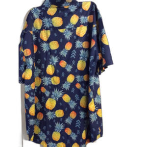 21 Pineapples shirt Co. Navy blue tropical pineapple print men 2XL short sleeve